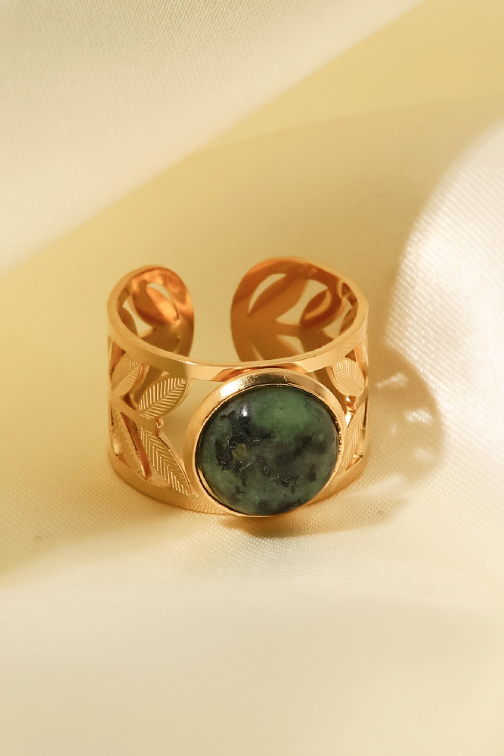 Guld Malakit Blad Ring