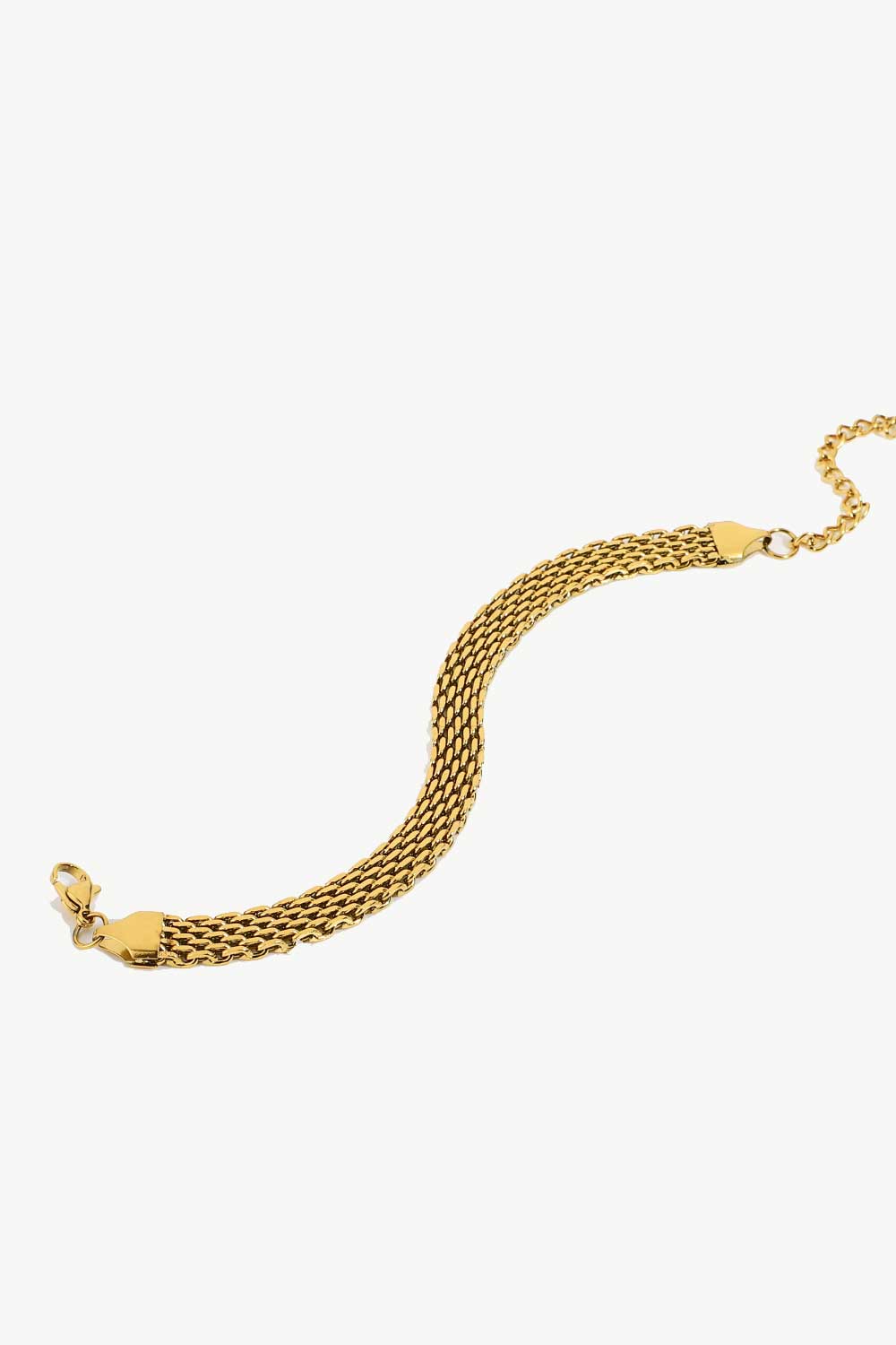 Guld Bred Link Armbånd