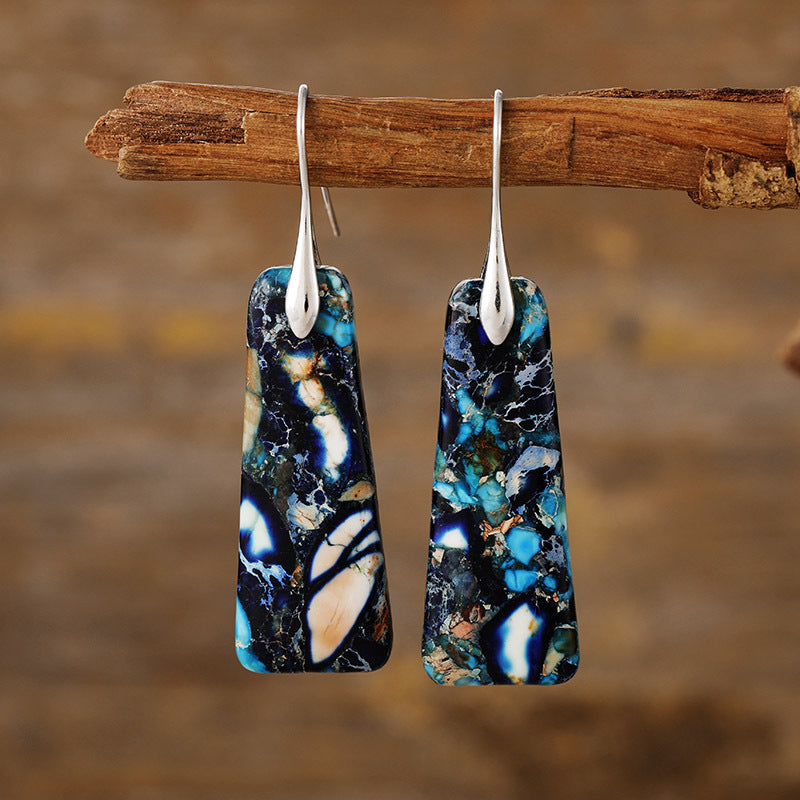 Copper Stone Drop Earrings