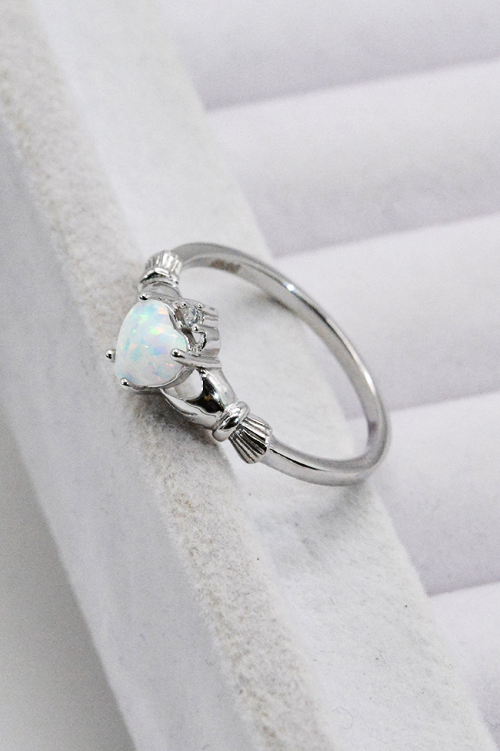 Hjerte Opal Sølv Ring