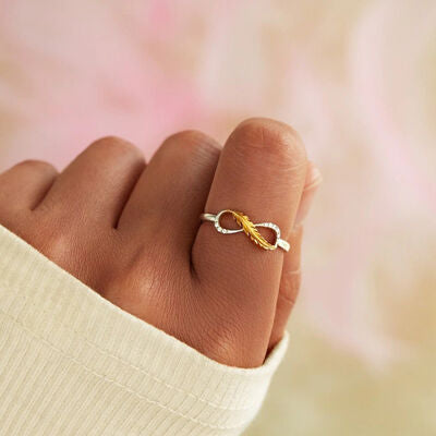 Feder Zirkon Silber Ring