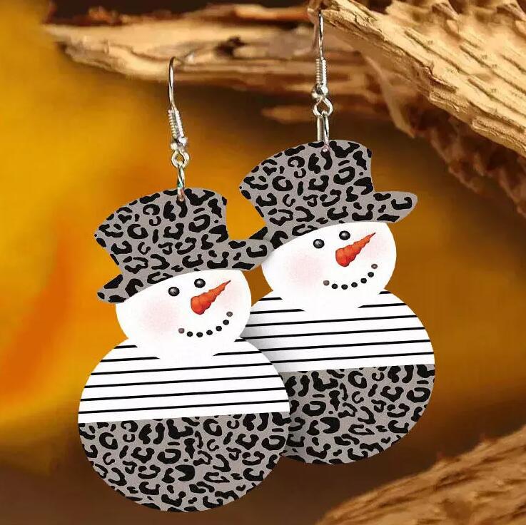 Orecchini pendenti in pelle Snowman