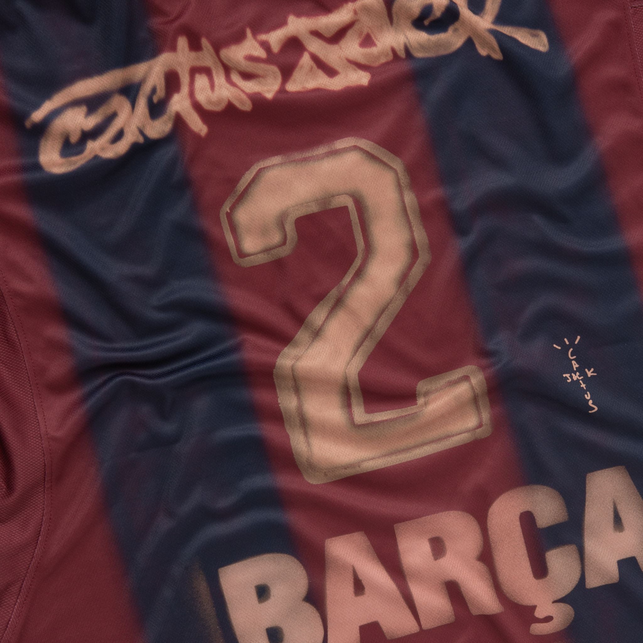 2001/02 FC Barcelona x Travis Scott Retro T-shirt - Hjem Begrænset Udgave