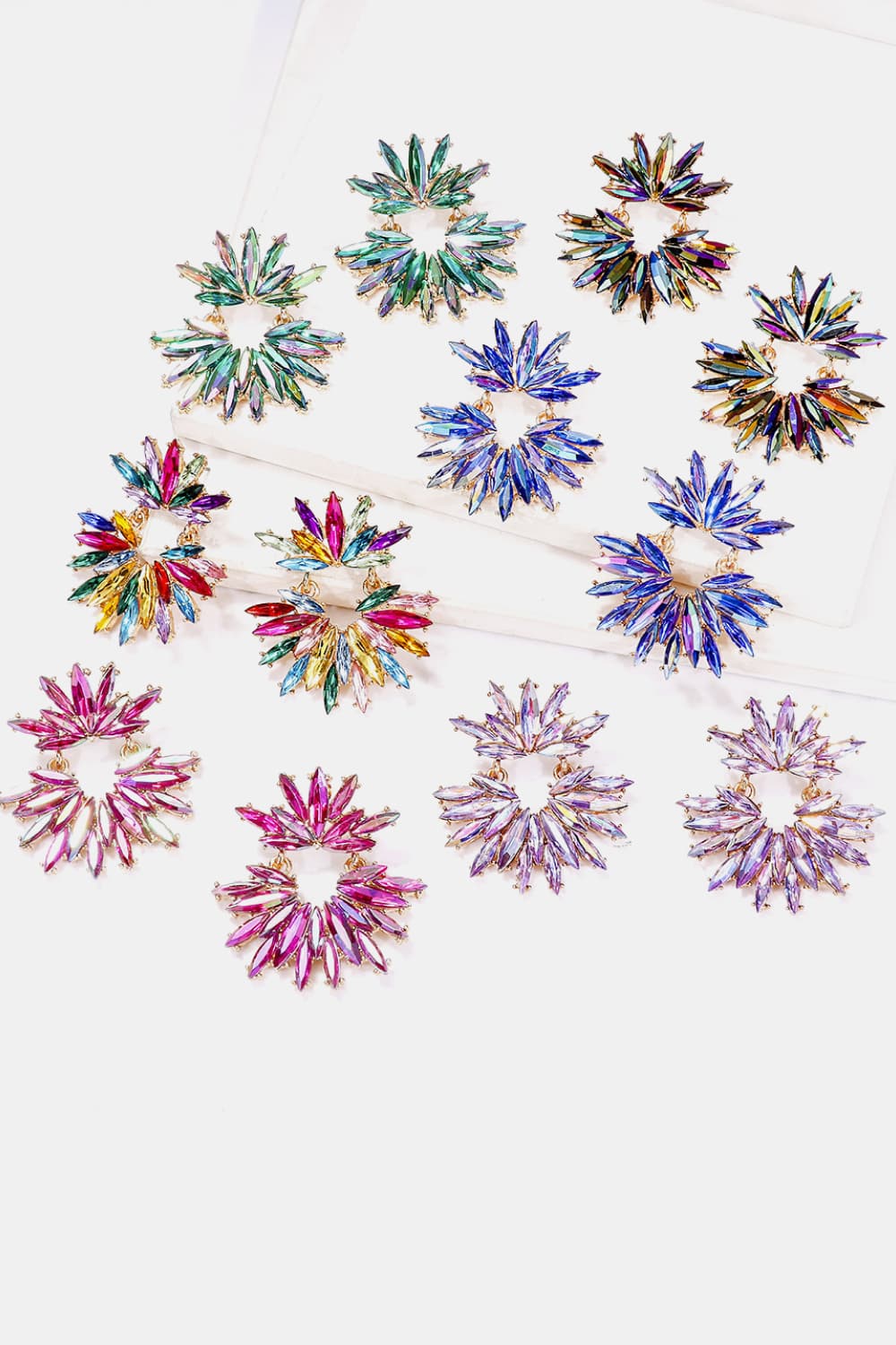 Gotas de piedra de vidrio con motivos florales