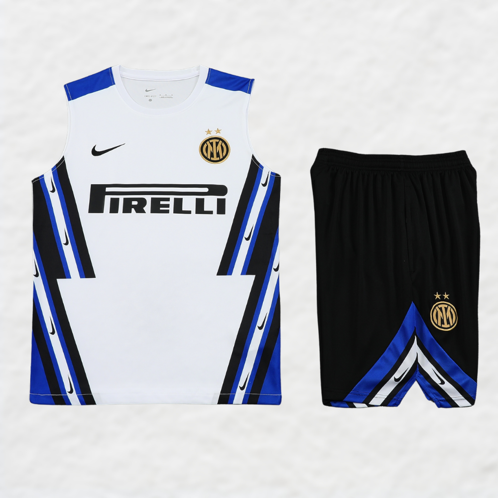 Set estivo canotta bianca stile vecchia scuola Inter Milan 2025/26