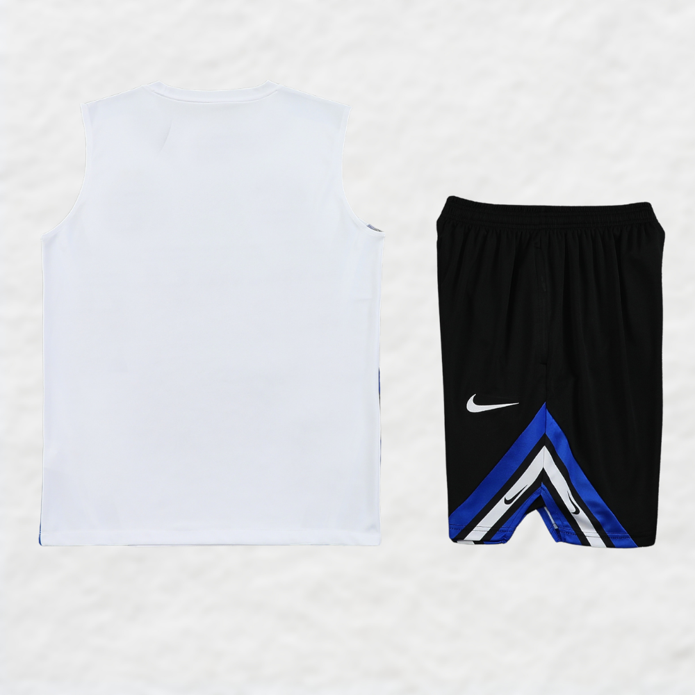 Set estivo canotta bianca stile vecchia scuola Inter Milan 2025/26