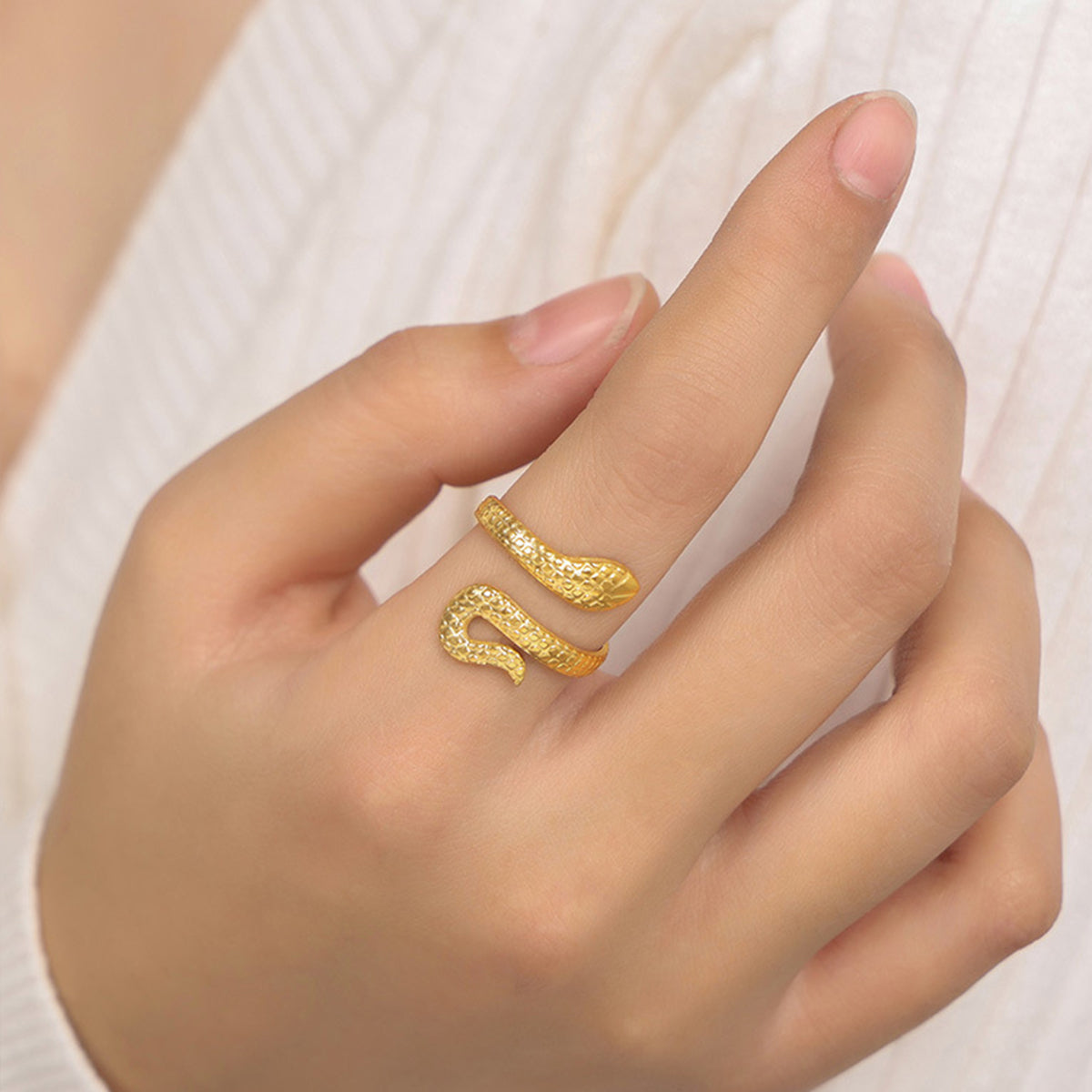 Anello Serpente d'Acciaio Intrecciato