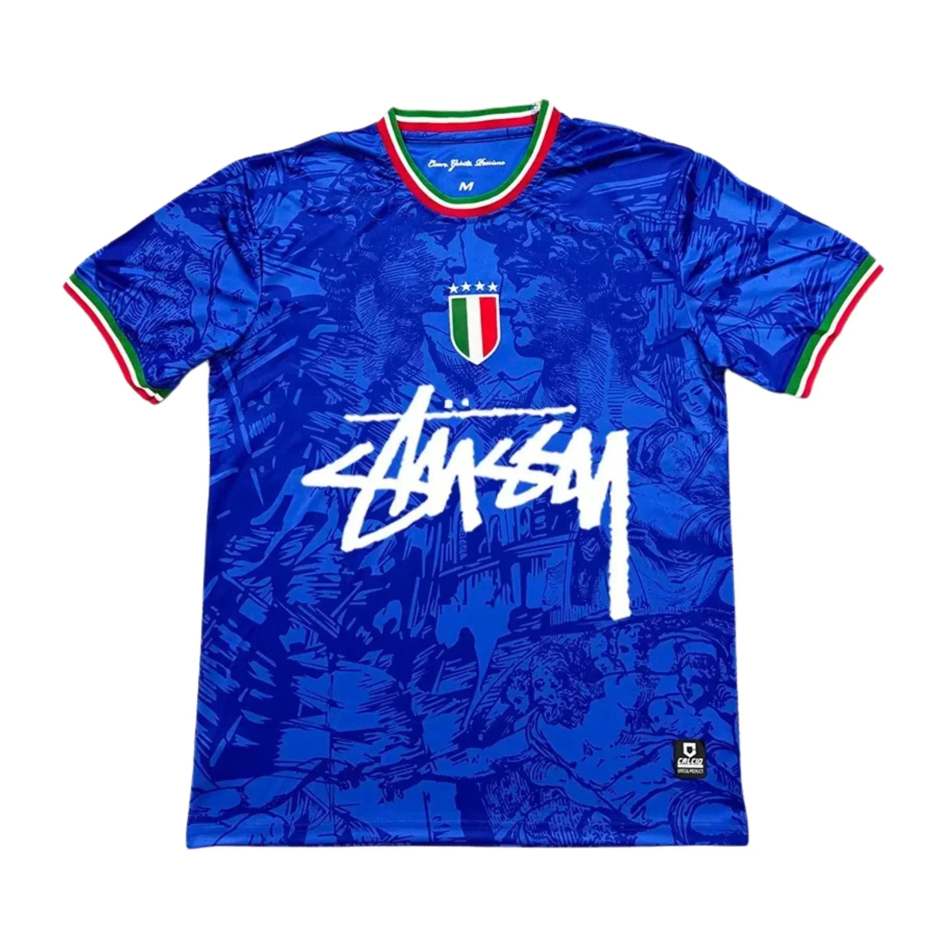 2025/26 Italia x Stussy Camicia - Edizione Limitata Blu Romano