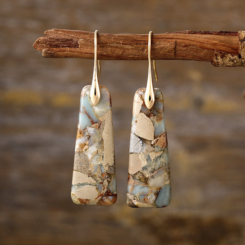 Copper Stone Drop Earrings