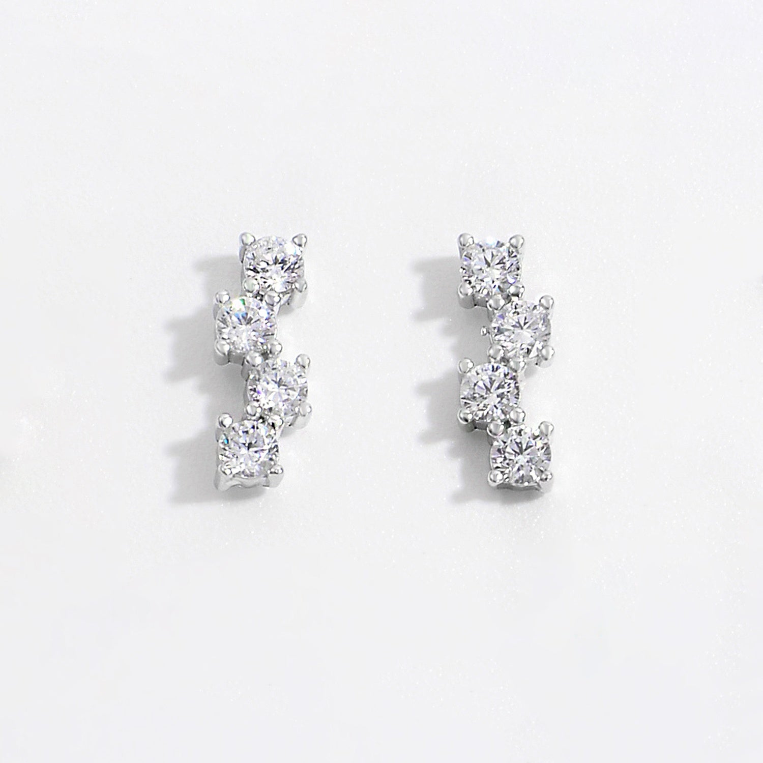 Zircon Sølv Studs