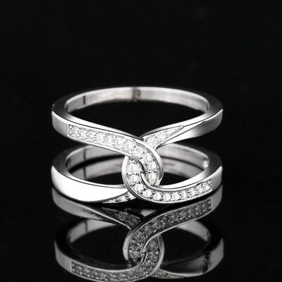 Anello Doppio con Zircone Intrecciato