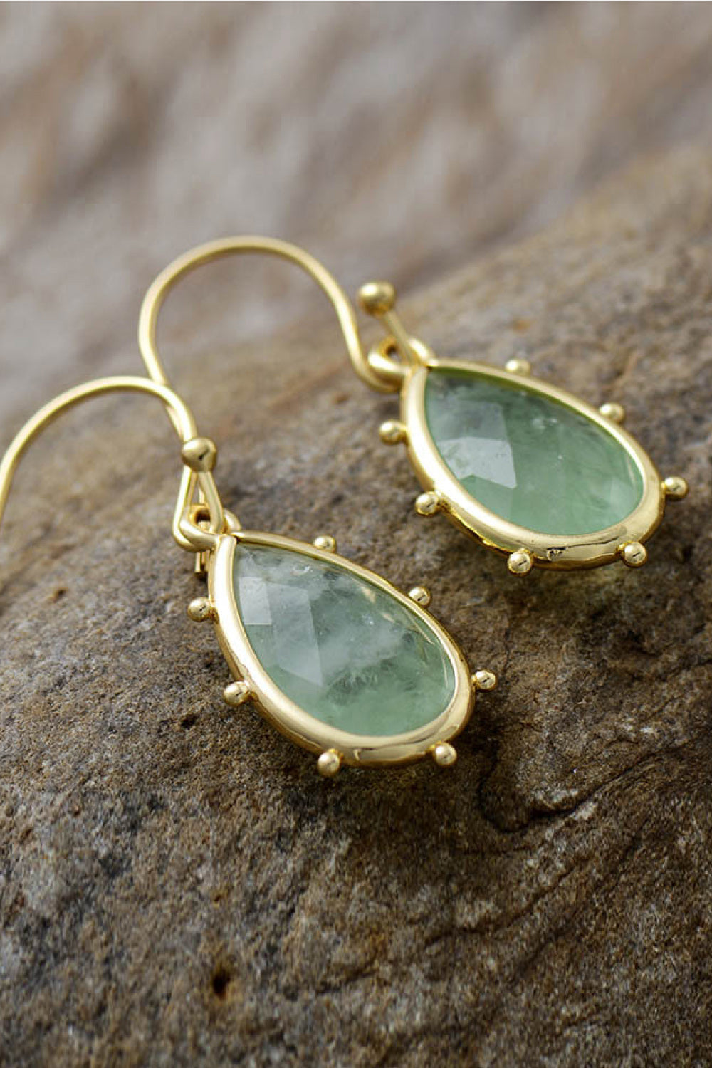 Natural Gem Drop Earrings