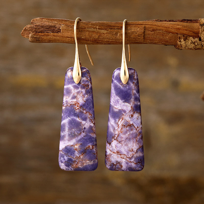 Copper Stone Drop Earrings