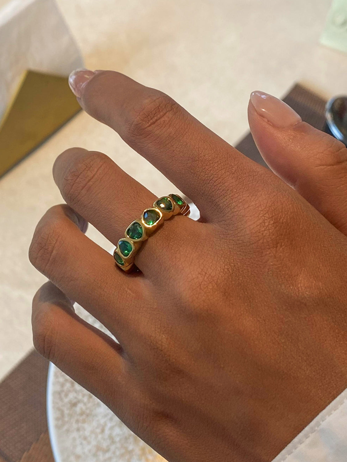 Anello in zirconio placcato oro