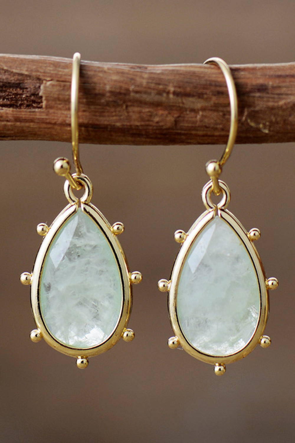 Natural Gem Drop Earrings