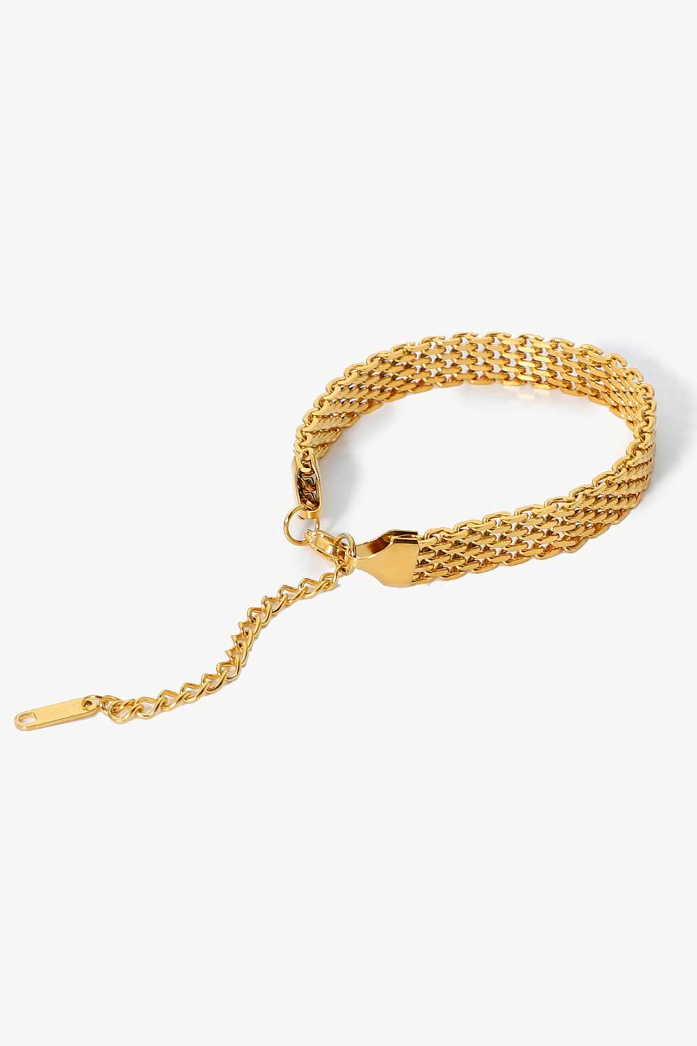 Guld Bred Link Armbånd