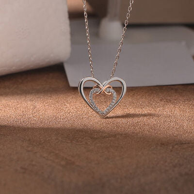 Collana con ciondolo a cuore in zircone