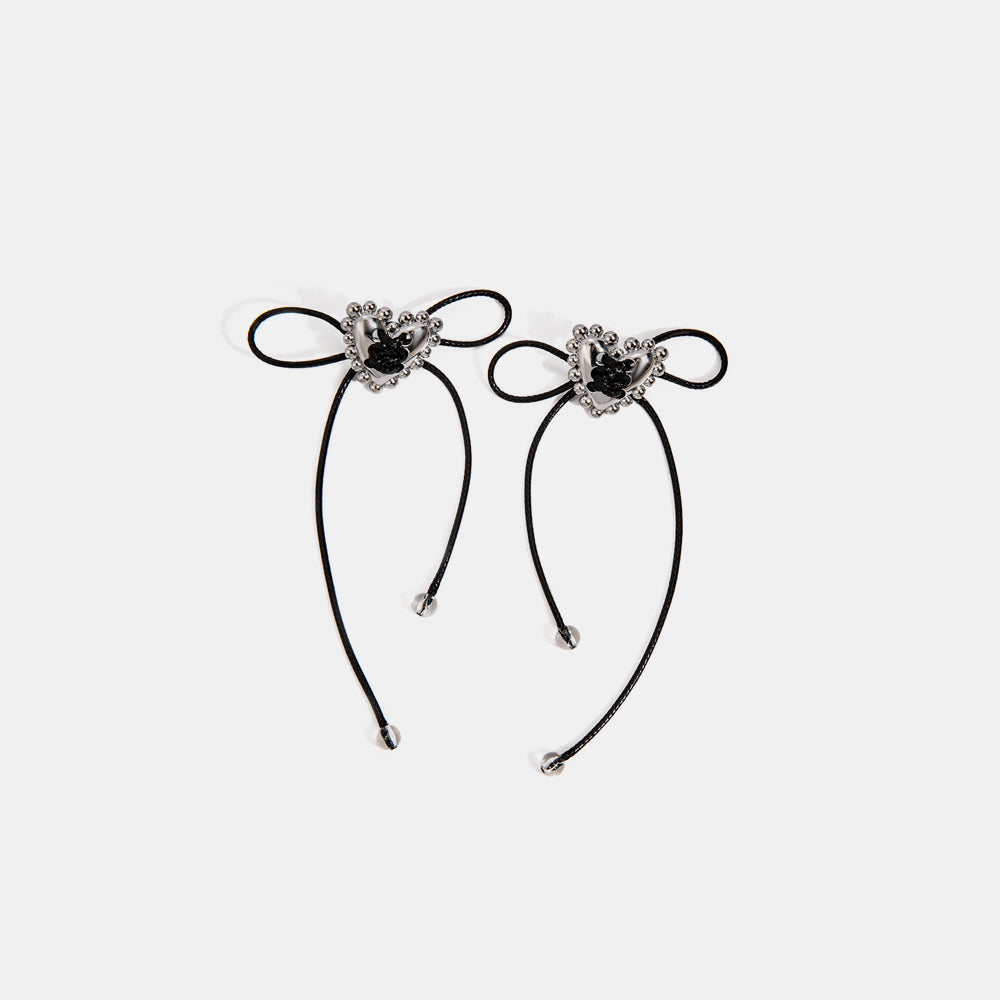 Wax Rope Heart Hoops