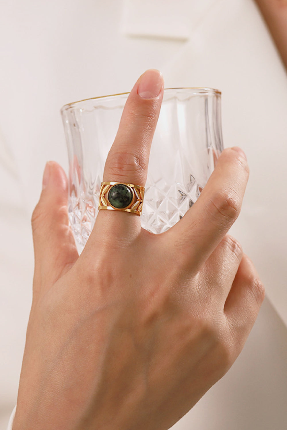 Guld Malakit Blad Ring