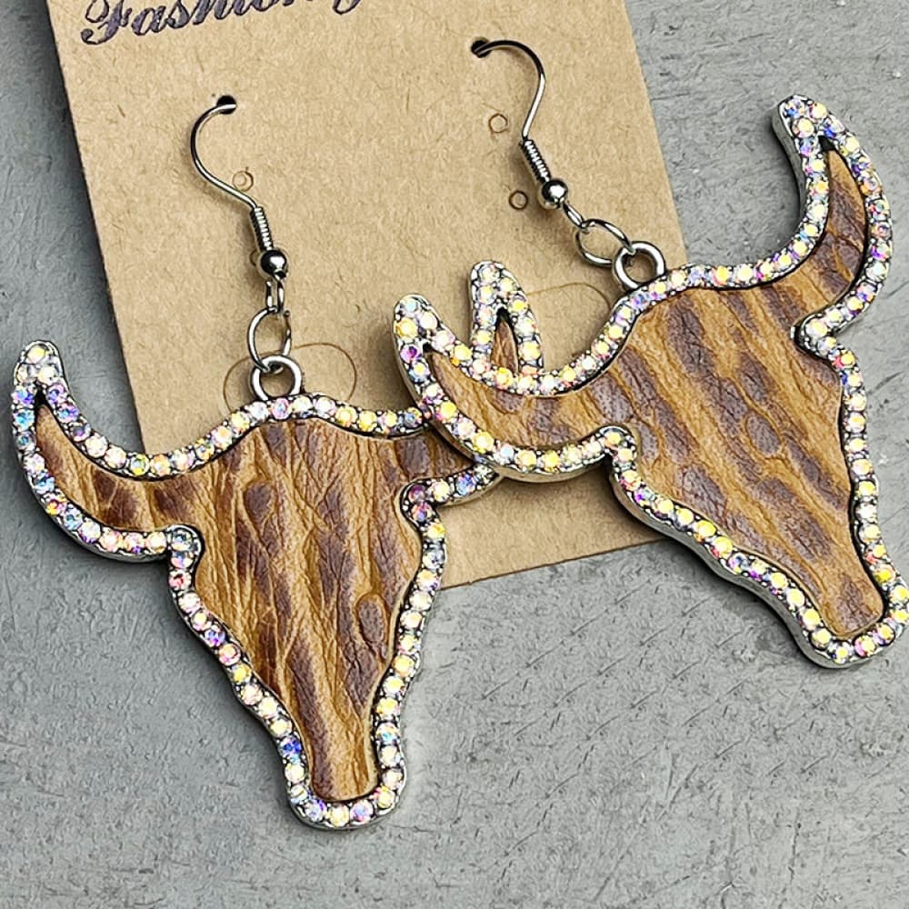 Orecchini a cerchio con strass a forma di toro