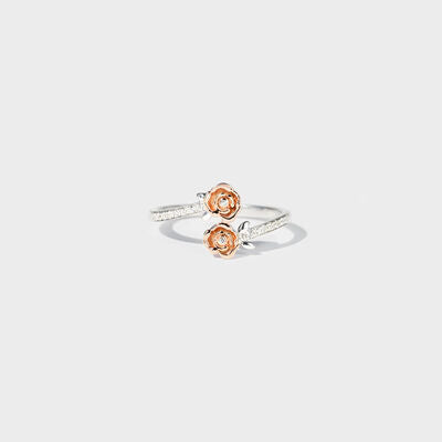 Anello a spirale con zircone rosa