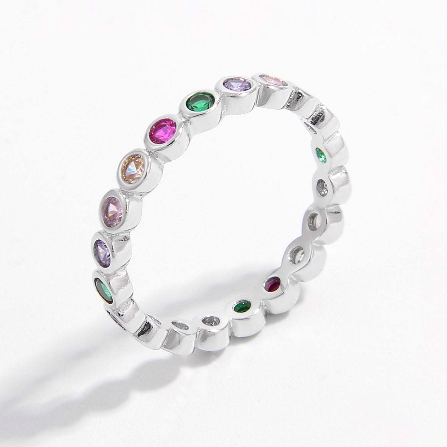 Anello in argento con zirconi bicolore