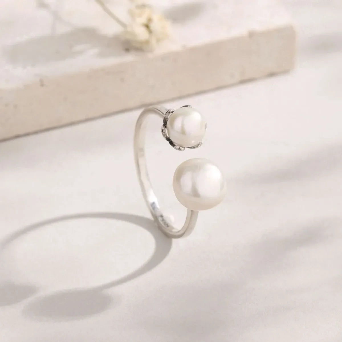 Anello aperto perla argento