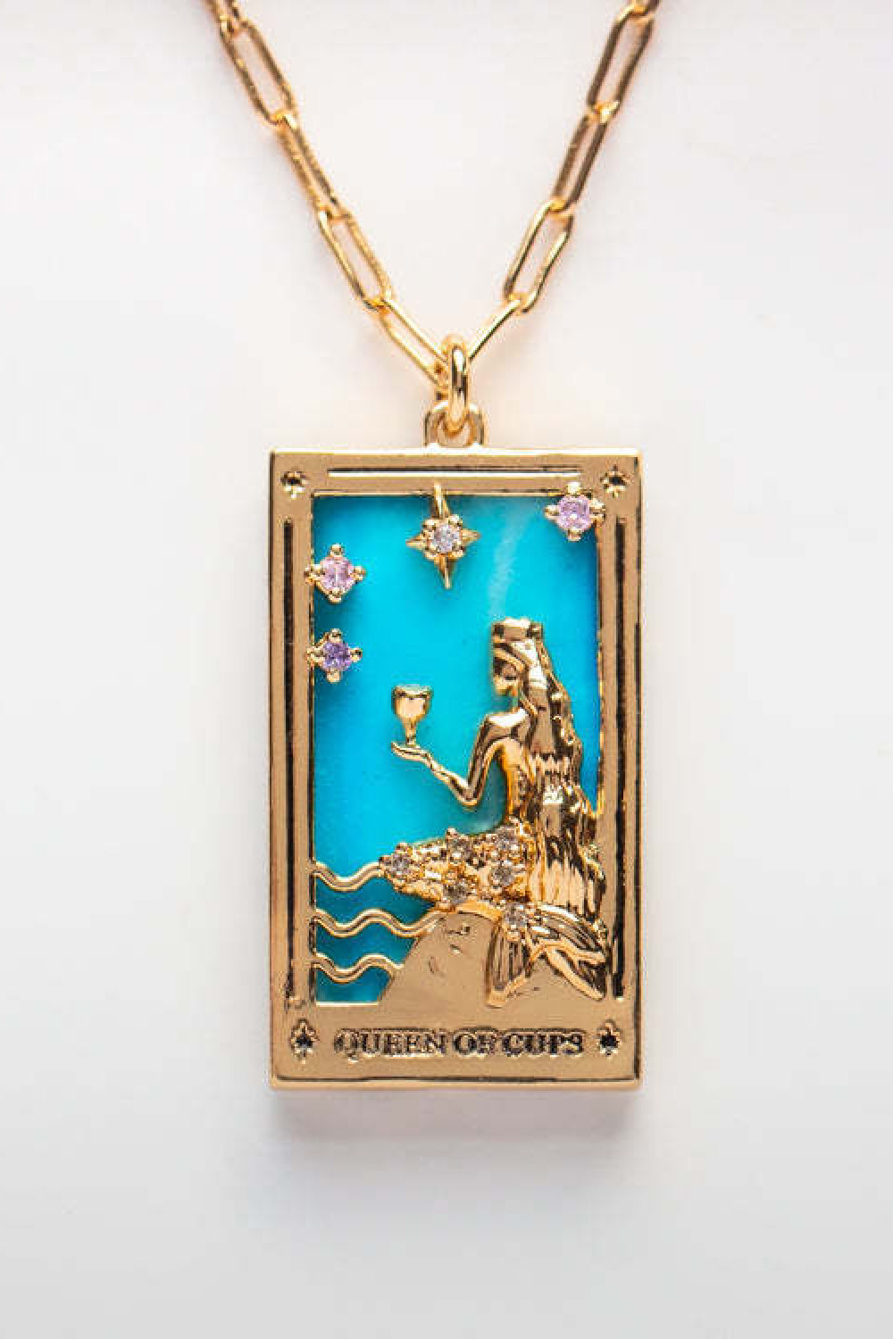 Collana in acciaio con ciondolo Tarocco