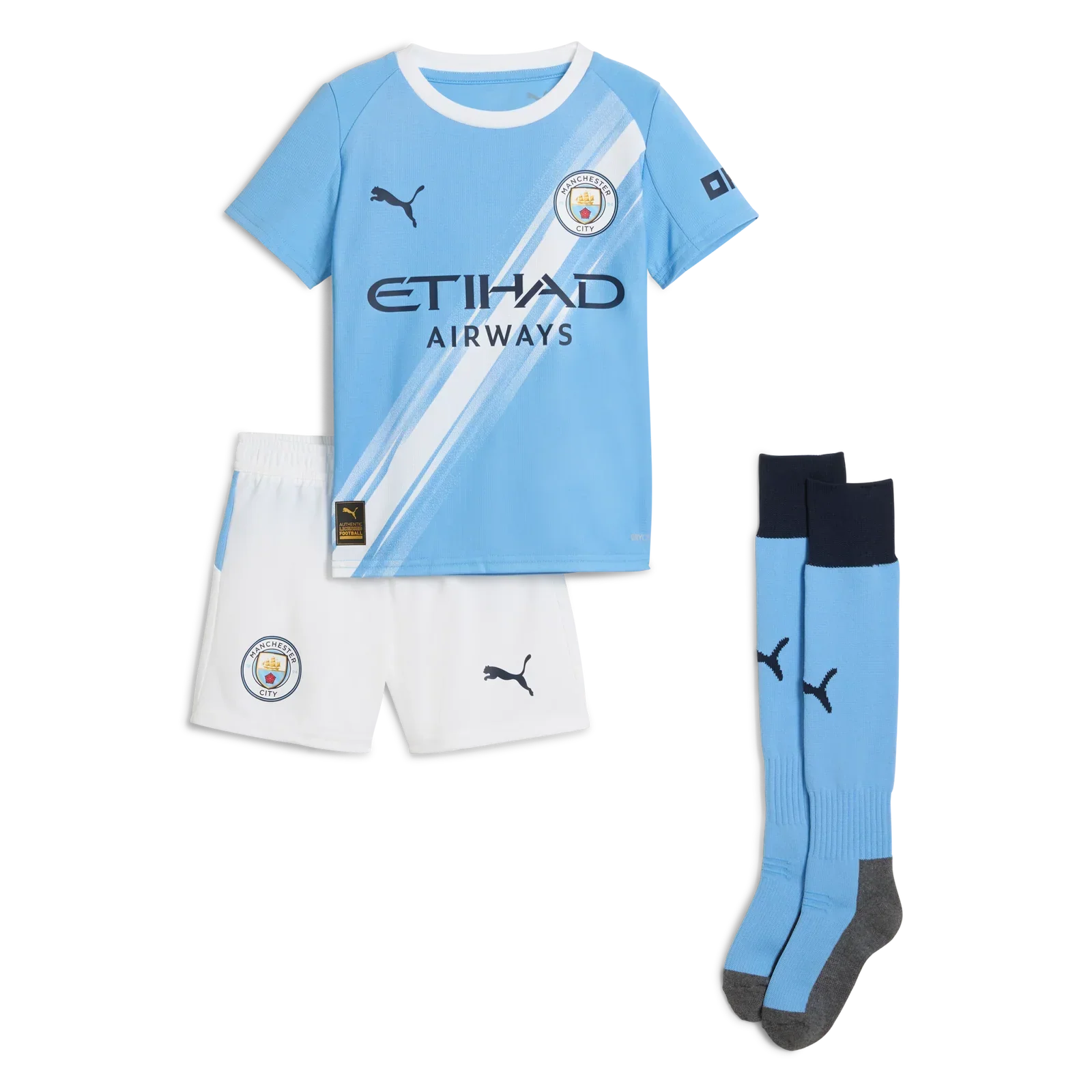 2025/2026 Manchester City Børne Fodbold Sæt - Hjemmebane