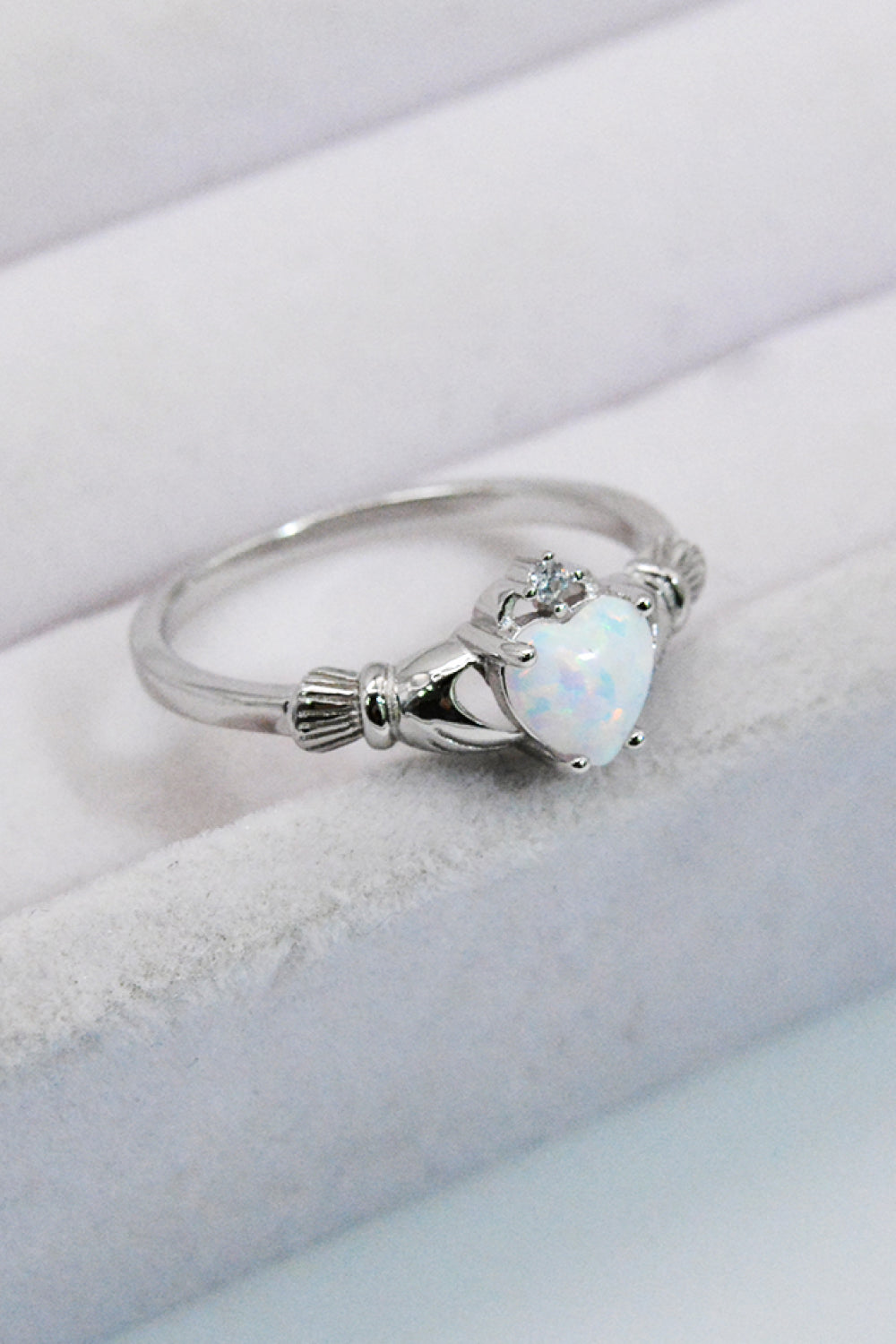 Hjerte Opal Sølv Ring