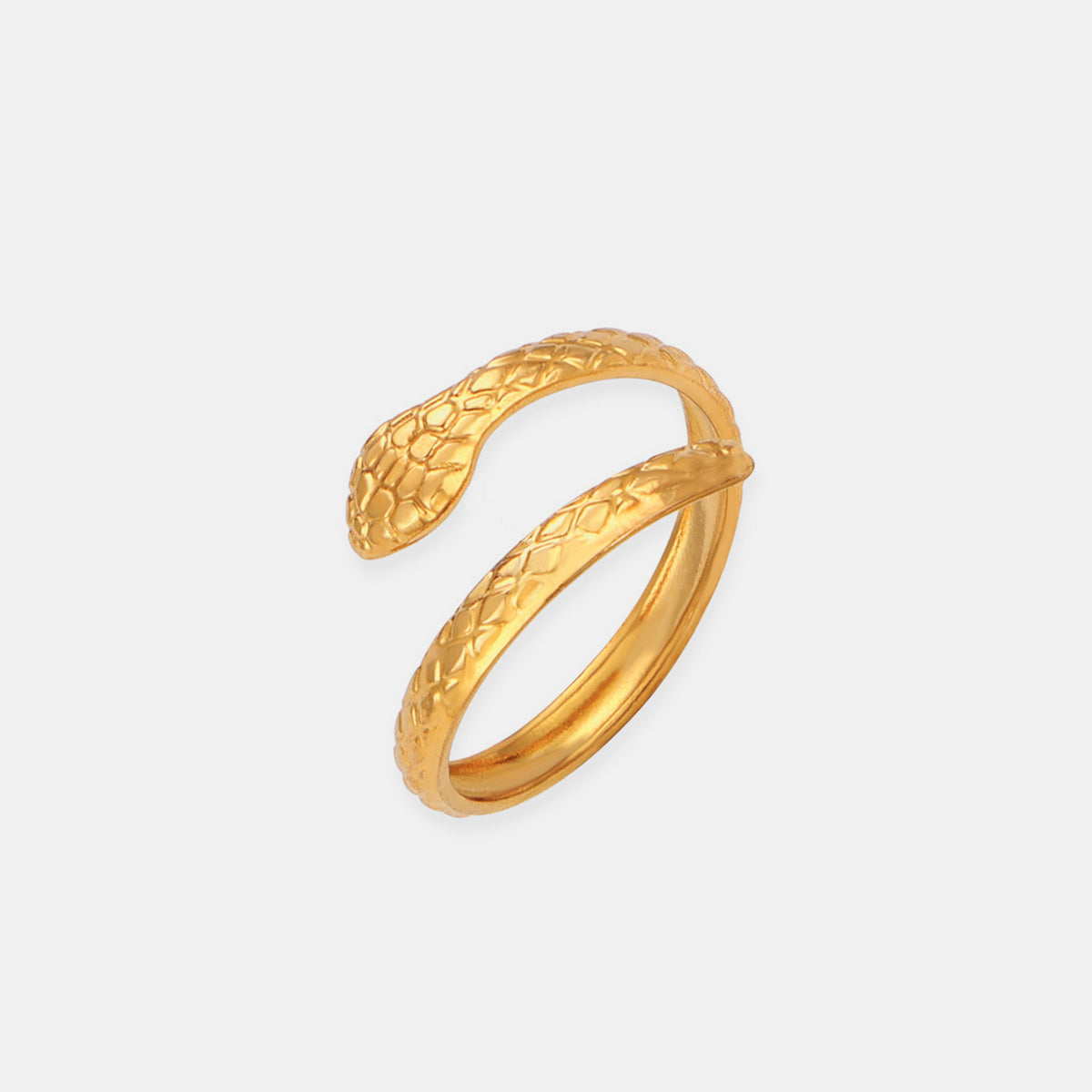 Anello Serpente d'Acciaio Intrecciato