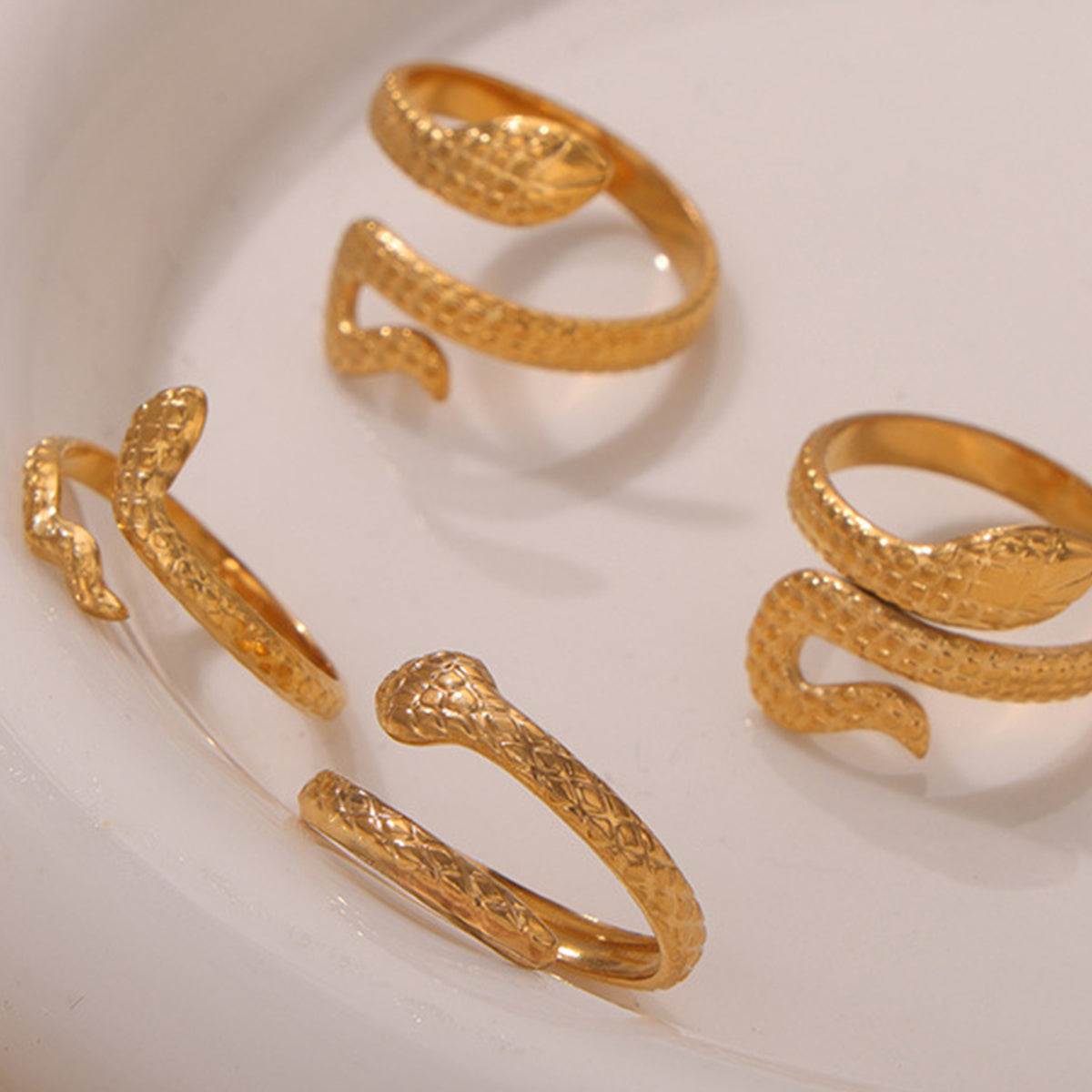 Anello Serpente d'Acciaio Intrecciato