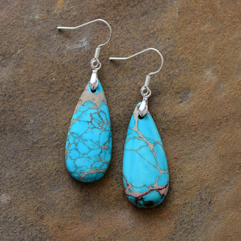 Copper Gemstone Teardrops