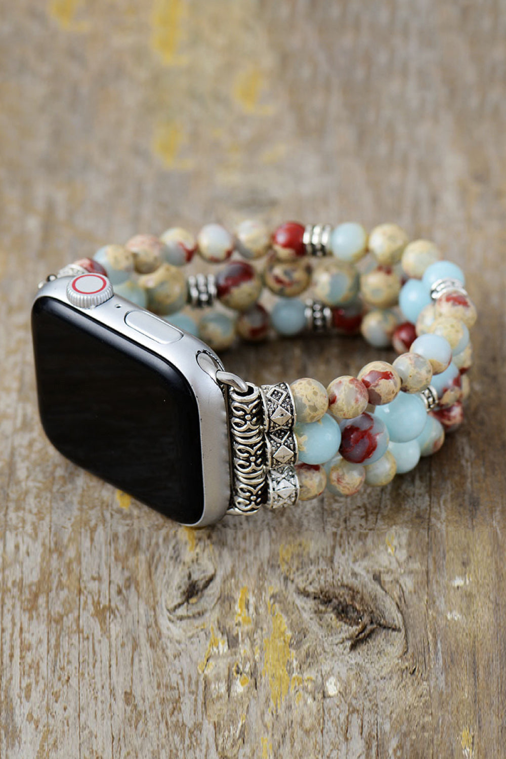 Bracciale orologio con perline Jasper