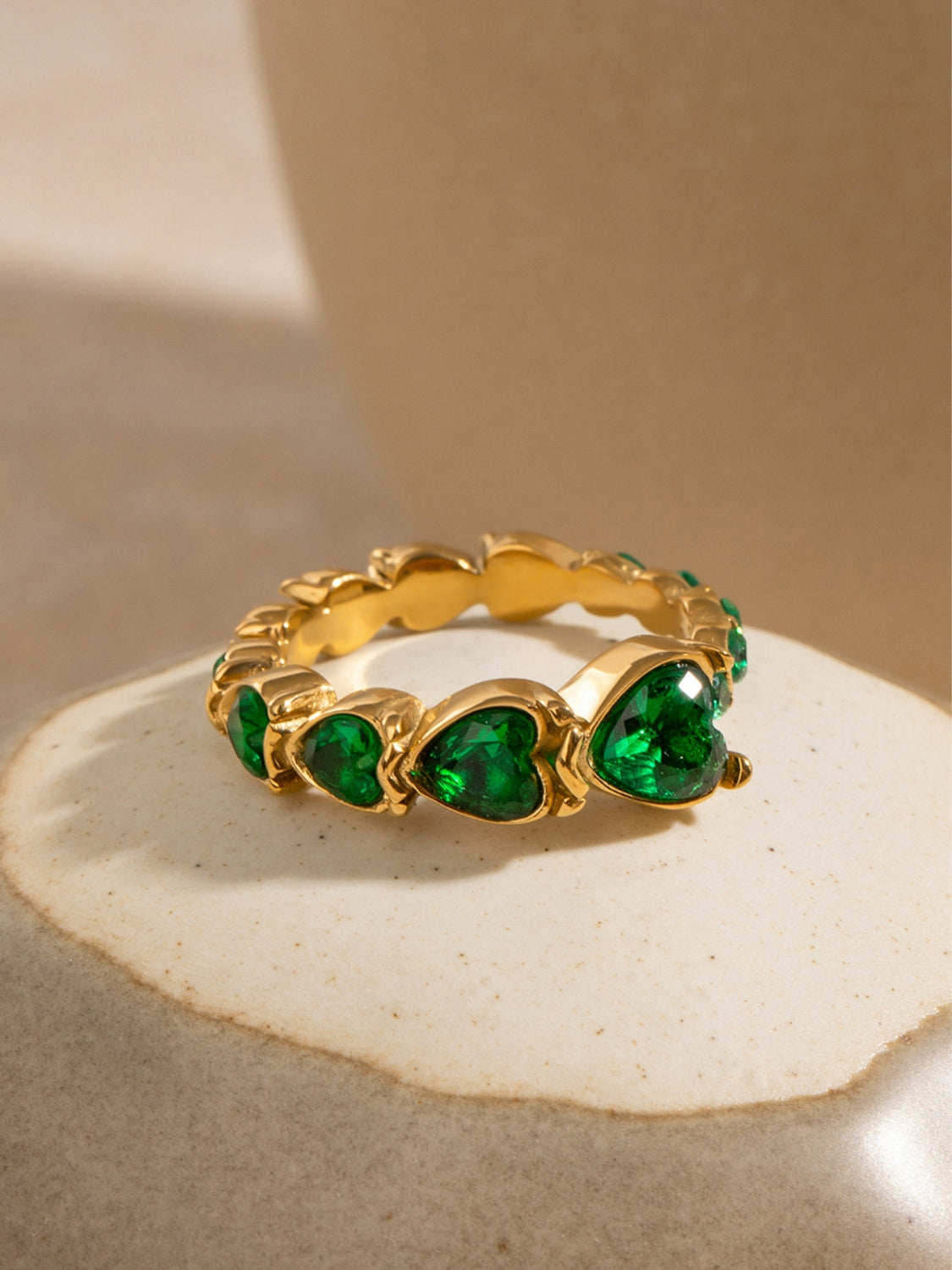 Rhinestone hjerte stål ring