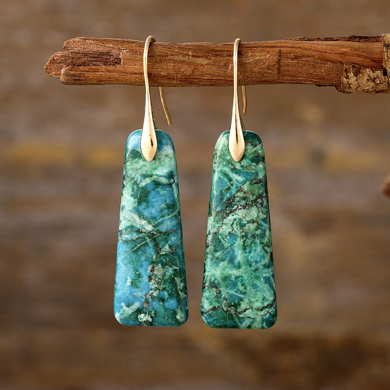 Copper Stone Drop Earrings