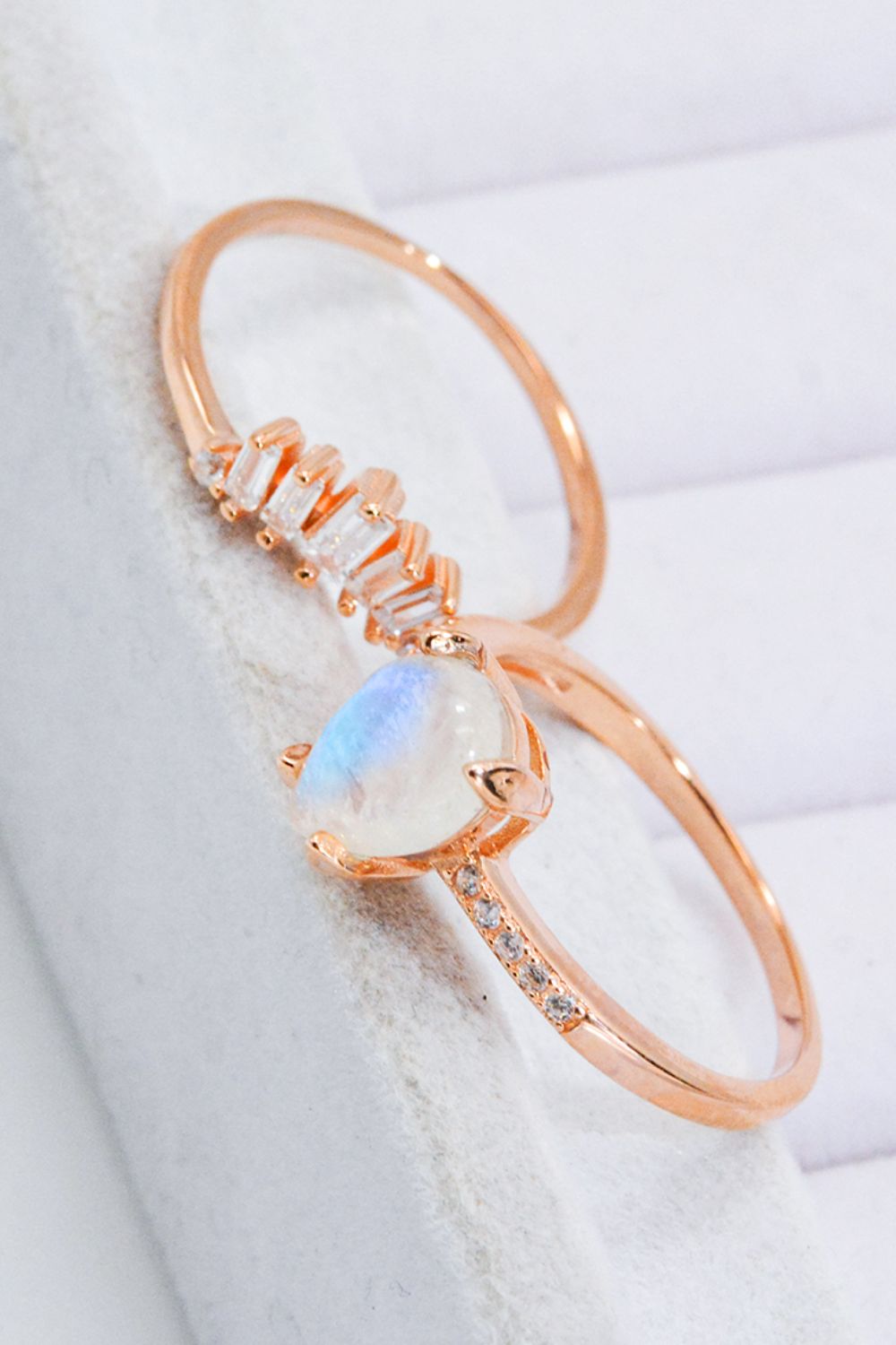Månestens- og Zirkon Rose Gold Sæt