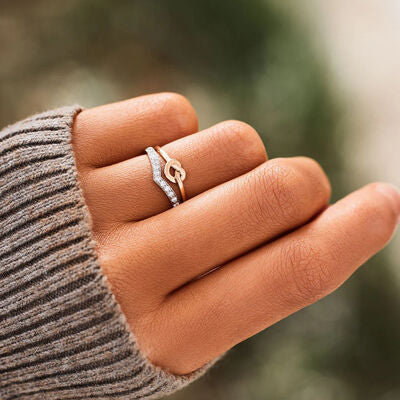 Knotted Heart Zircon Ring