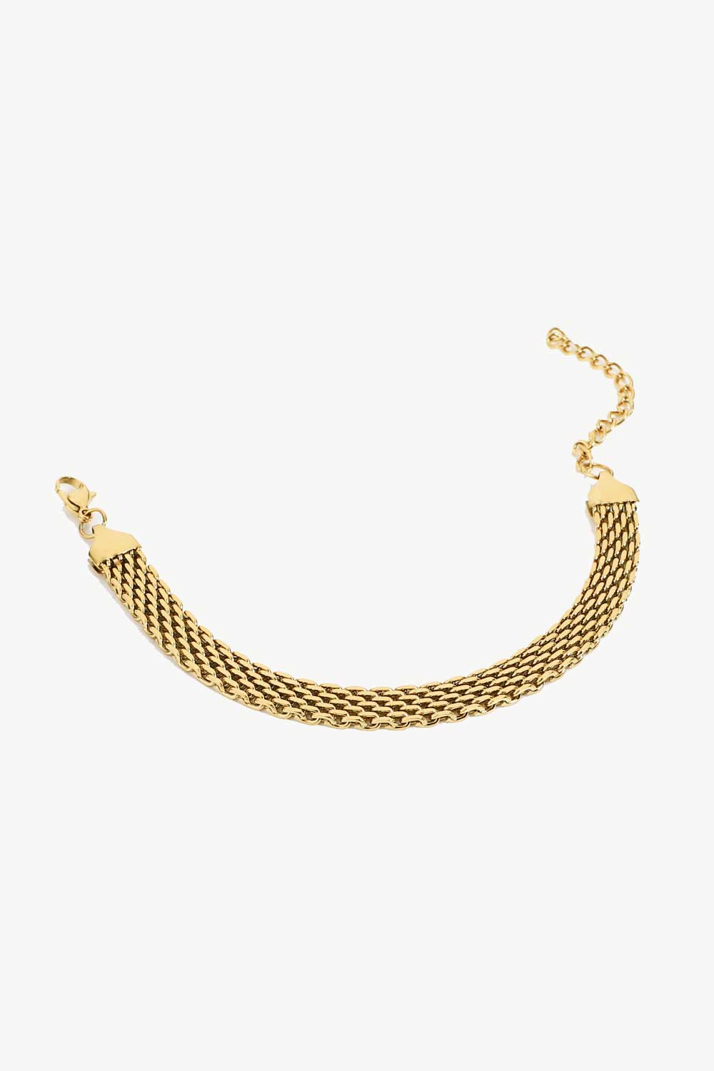 Guld Bred Link Armbånd