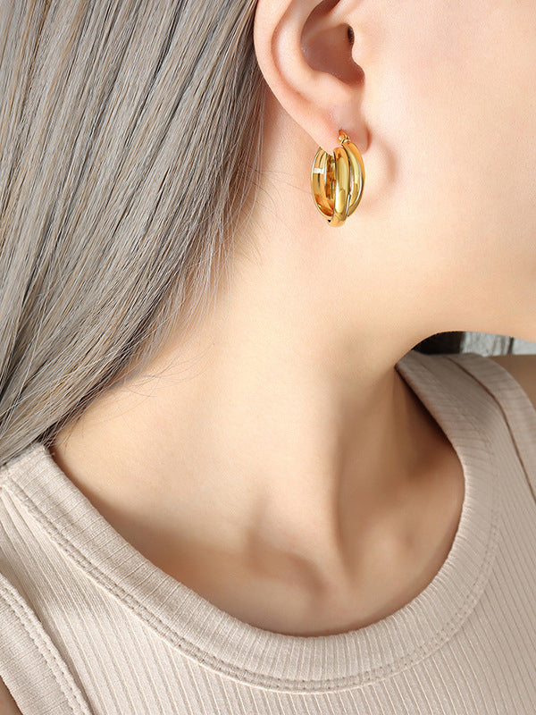 Guldbelagte Huggie Hoops