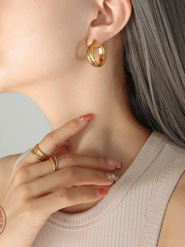 Guldbelagte Huggie Hoops