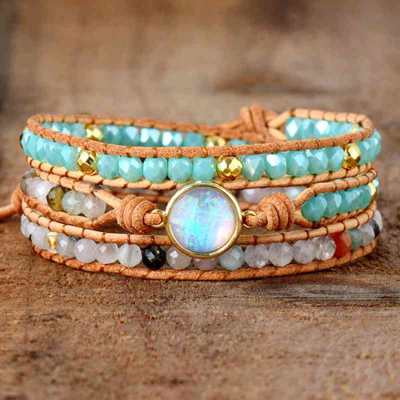 Braccialetto a perline stratificate Opal