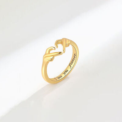 Hånd Hjerte Åben Sølv Ring