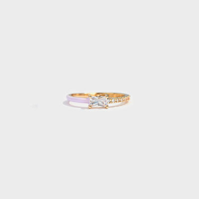 Emalje Hjerte Zirkon Ring