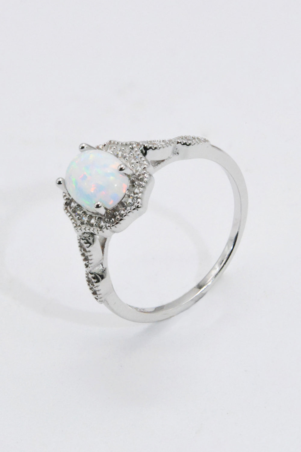 Platin-Opal-Silberring