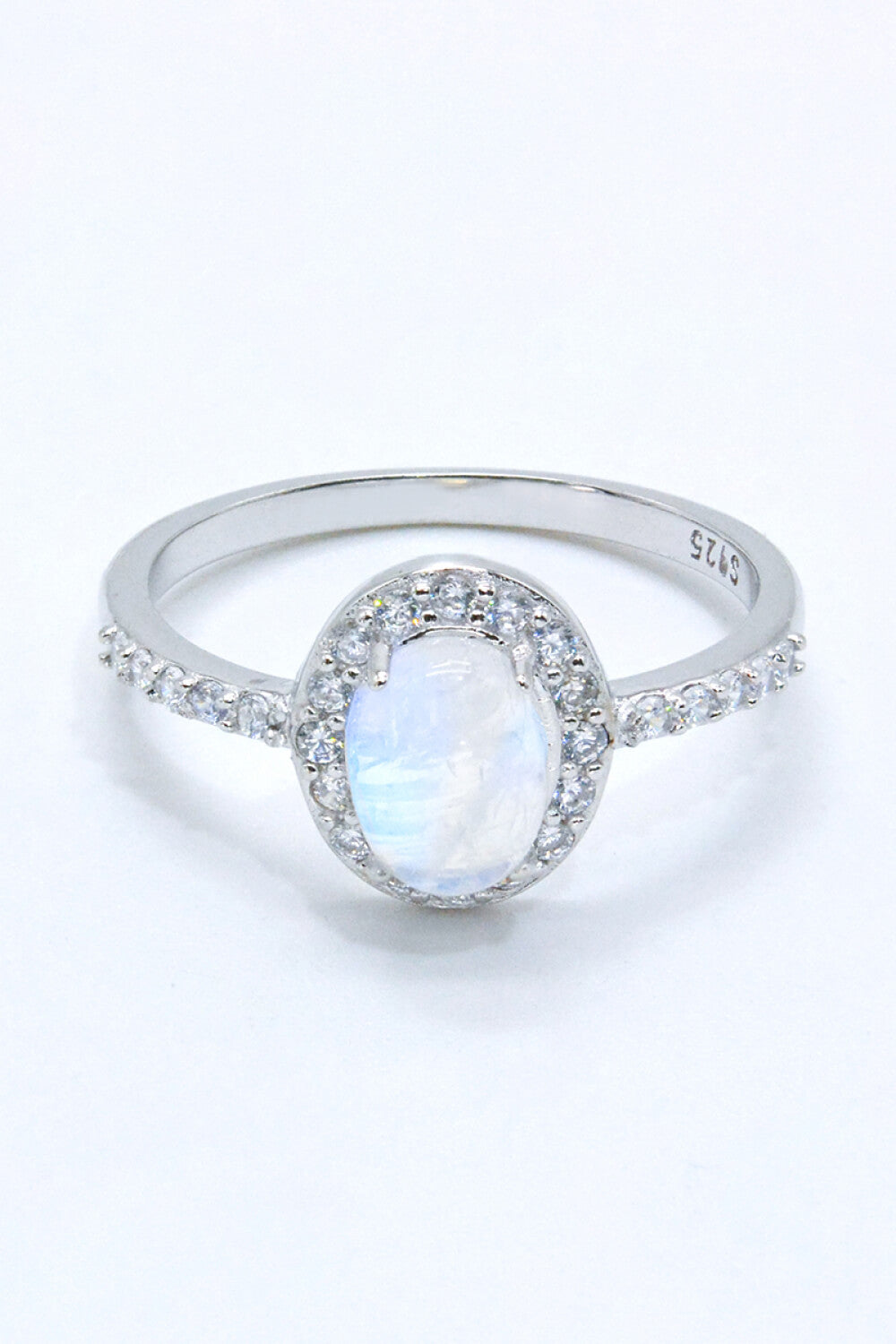 Maansteen Halo Zilveren Ring