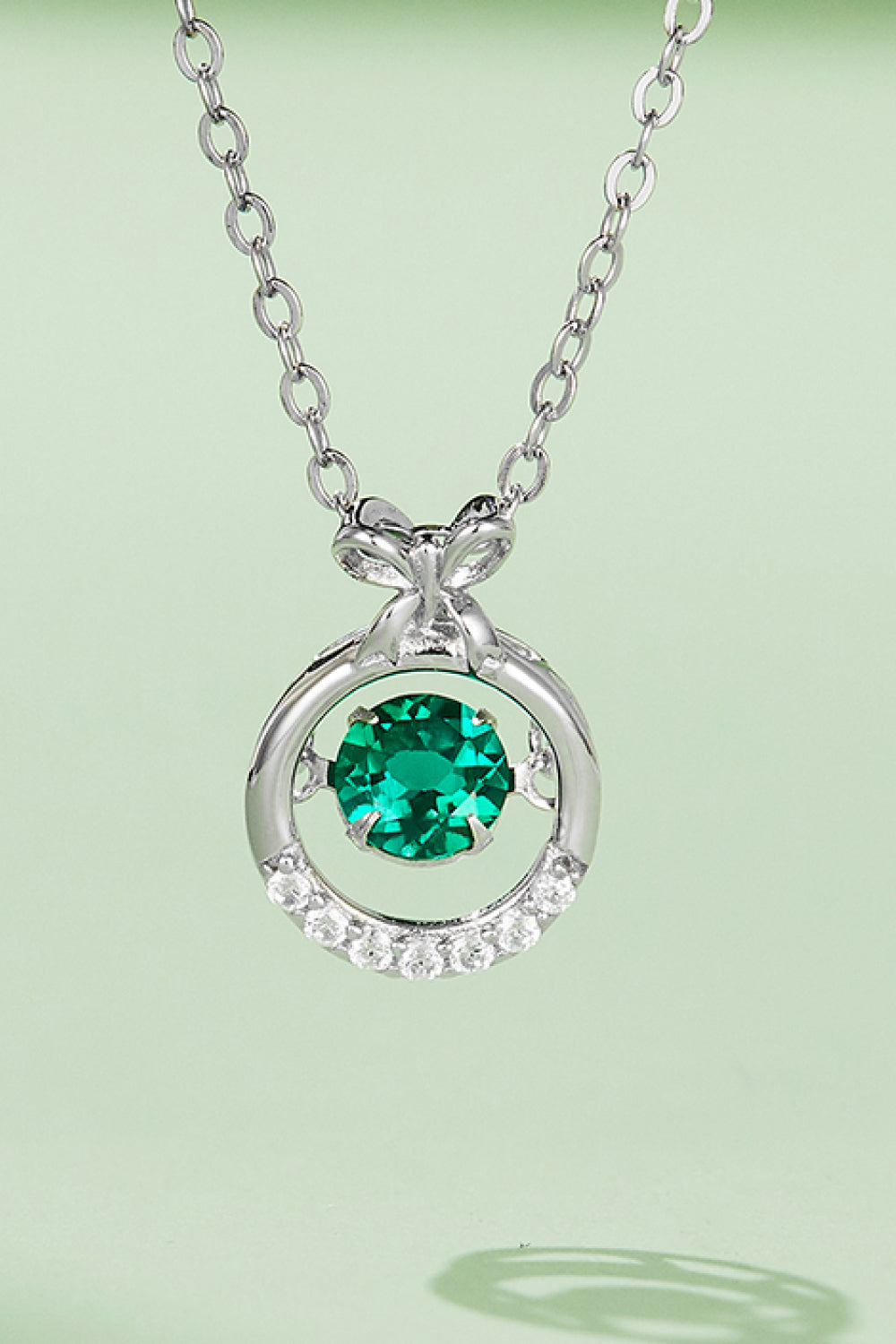 Lab Emerald Pendant Chain