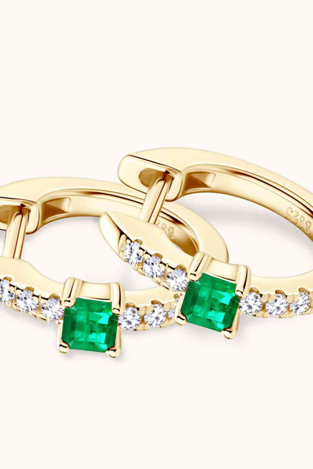 Lab Emerald Stud Earrings