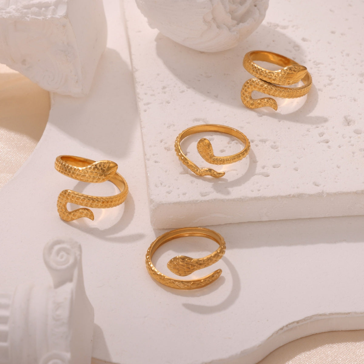 Anello Serpente d'Acciaio Intrecciato