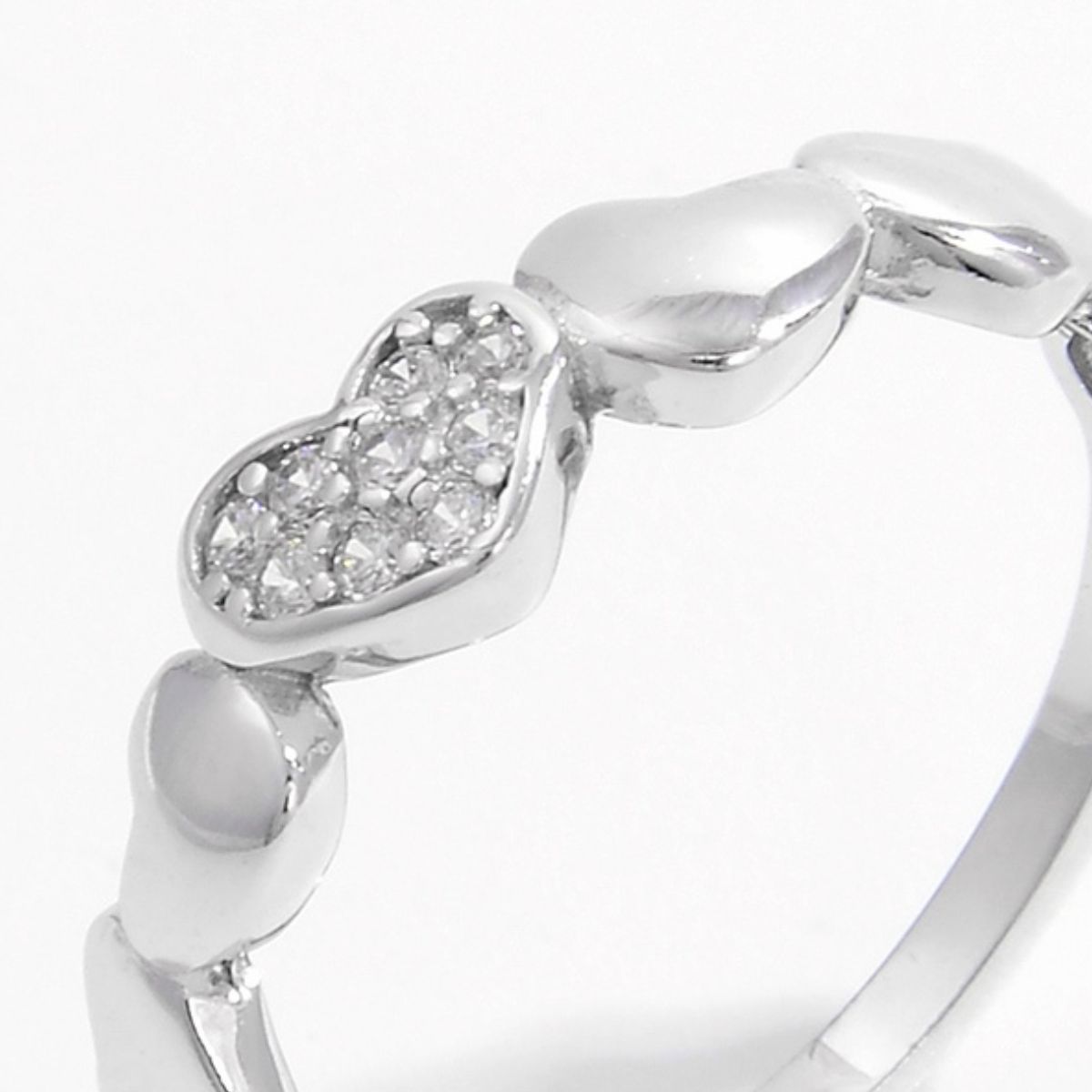 Zircon Hjerte Sølv Ring